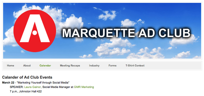 Presenting for Marquette Ad Club: Marketing Yourself with Social Media